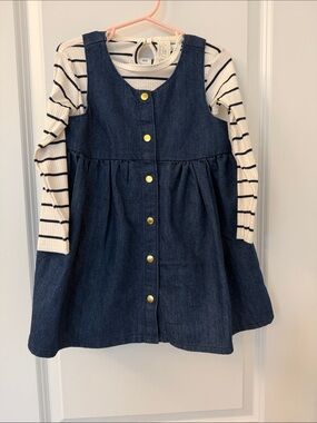 Toddle 2-piece Dress with Striped Cream Top